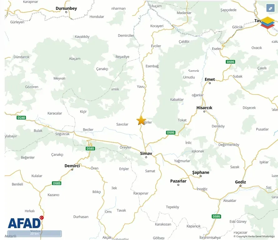 Kütahya Simav Deprem: 4 Büyüklüğünde Sarsıntı Meydana Geldi