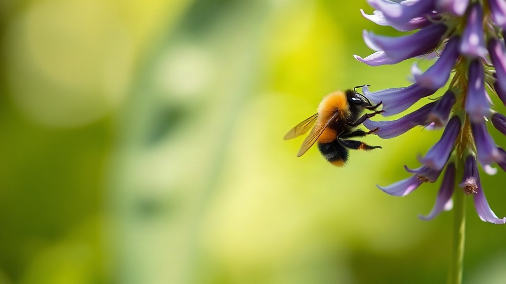 Rüzgarda Sallanan Çiçeğe Konan Bombus Arısının Sırrı