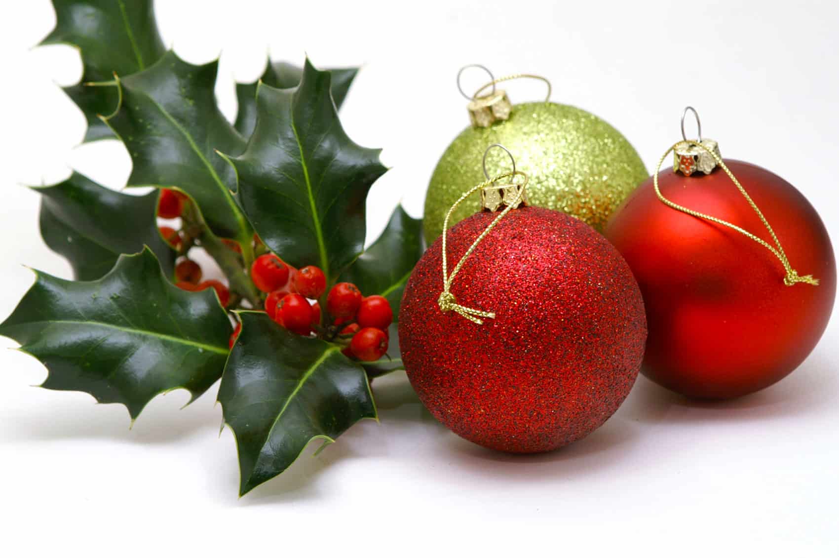 Festive Ornaments And Holly For Holiday Transfers