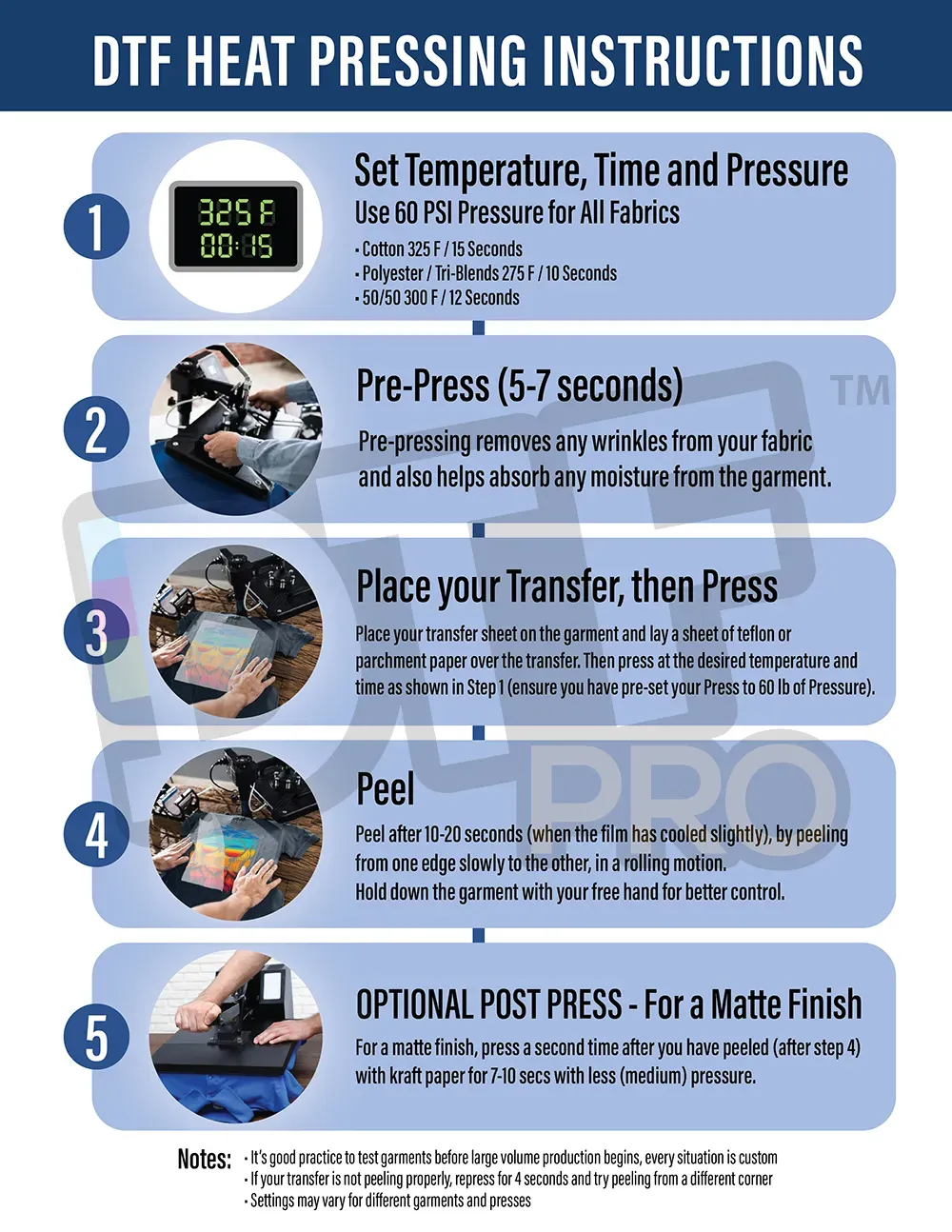 DTF heat press settings: Time, temp, and pressure explained