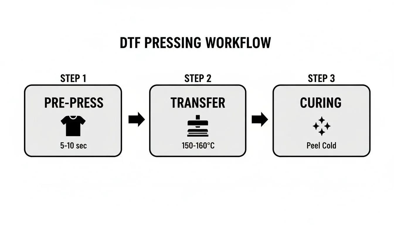 DTF curing and press settings: optimum temp and time