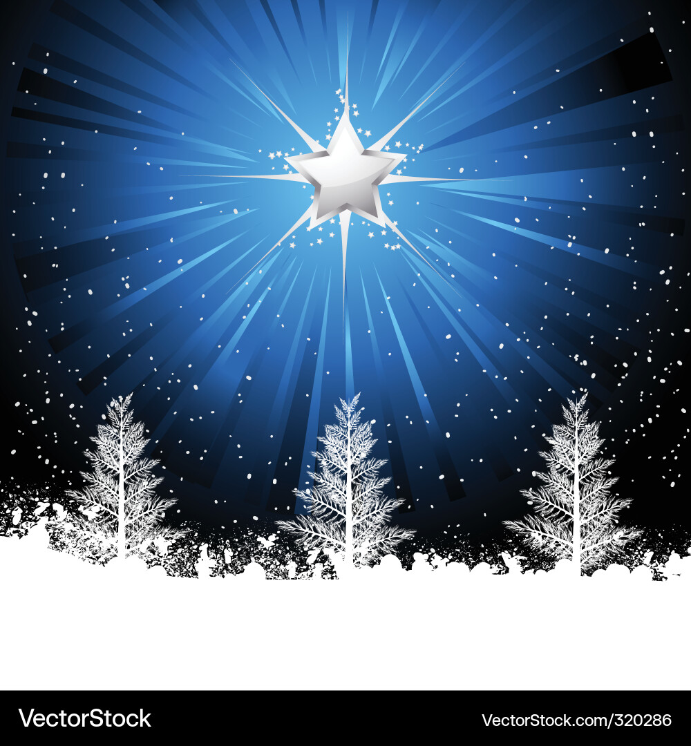 Shining Christmas Tree And Starry Night Transfers