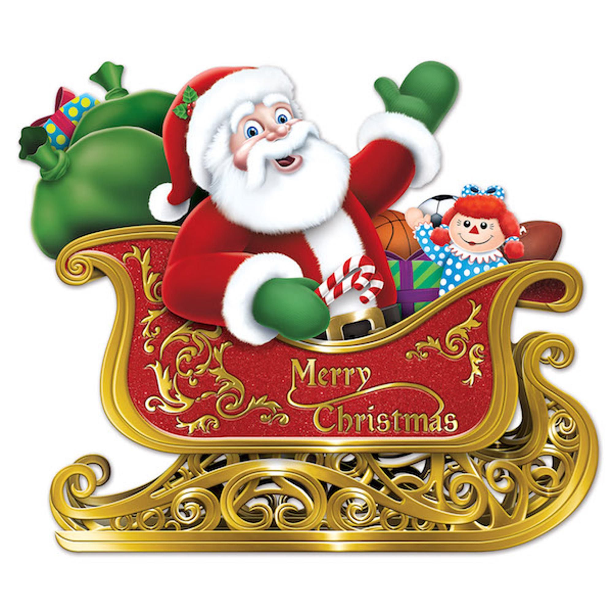 Festive Santa And Sleigh Prints For Christmas Day