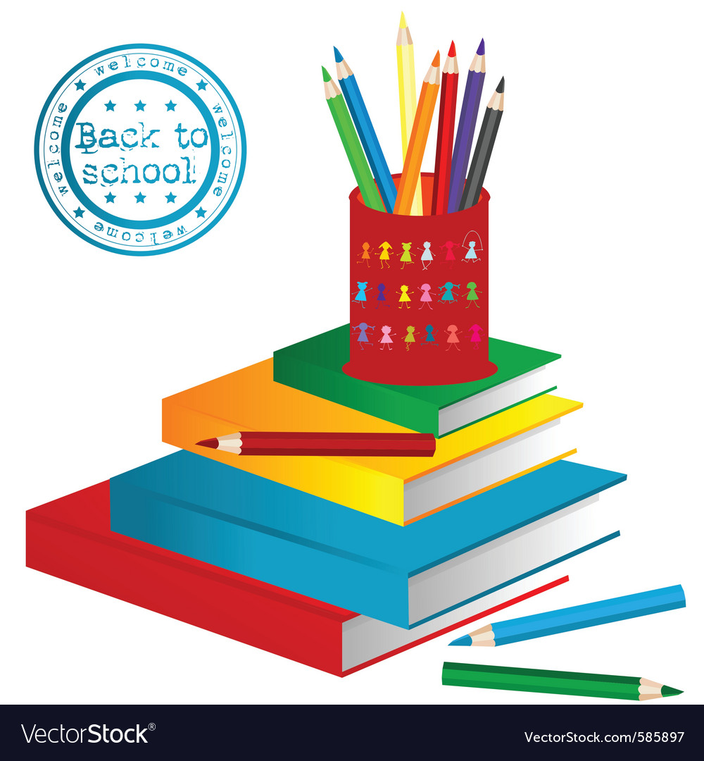 Pencils And Books Designs For School Spirit Transfers