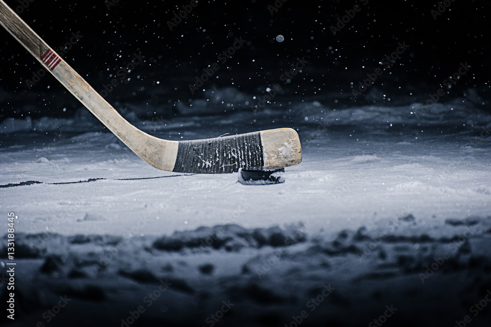 Hockey Stick And Puck Transfers For Ice Sports