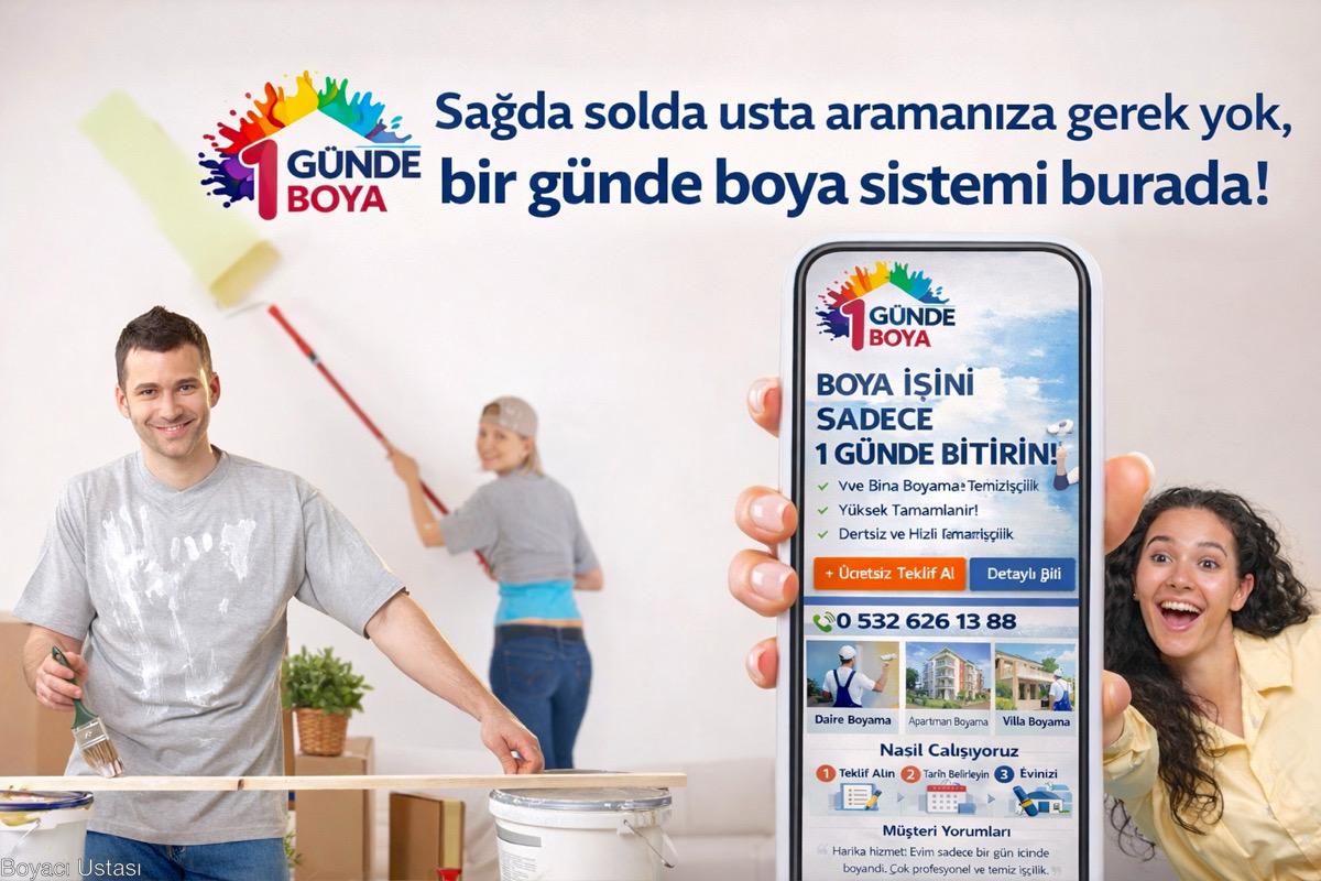 Profesyonel Boya Ustası Arayanlara: 1GÜNDE BOYA® İstanbul Boyacı Farkı