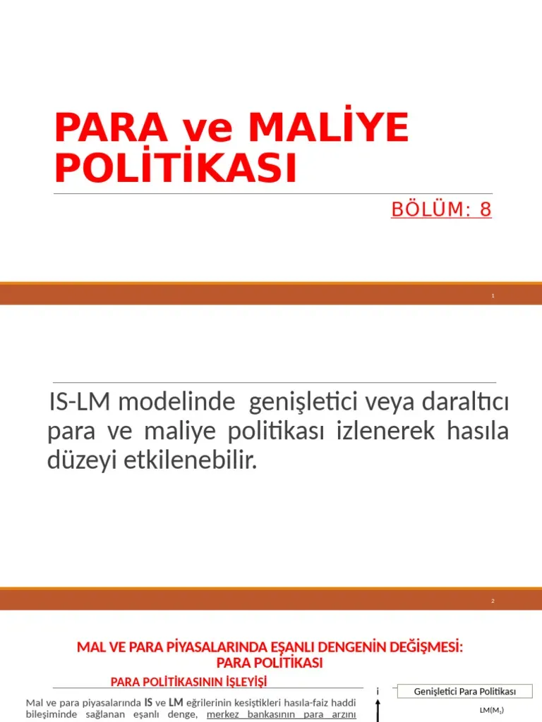 Para Politikası ve Maliye Politikası: Ekonomi Ne Diyor?