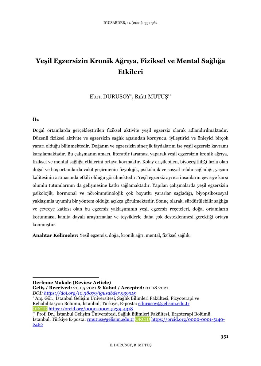 Egzersizin Zihinsel Ve Fiziksel Sağlığa Faydaları
