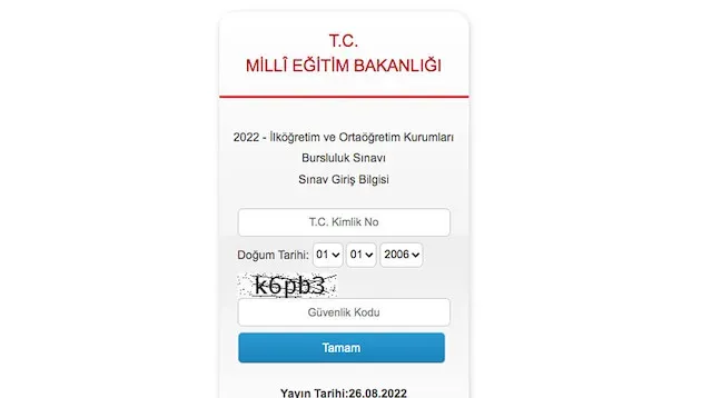 Bursluluk Sınav Giriş Belgesi Açıklandı mı?