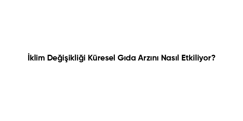 İklim Değişikliği Küresel Gıda Arzını Nasıl Etkiliyor?