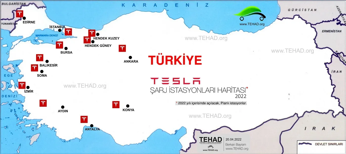 Tesla Supercharger Türkiye: 2025 İçin Yeni Lokasyonlar