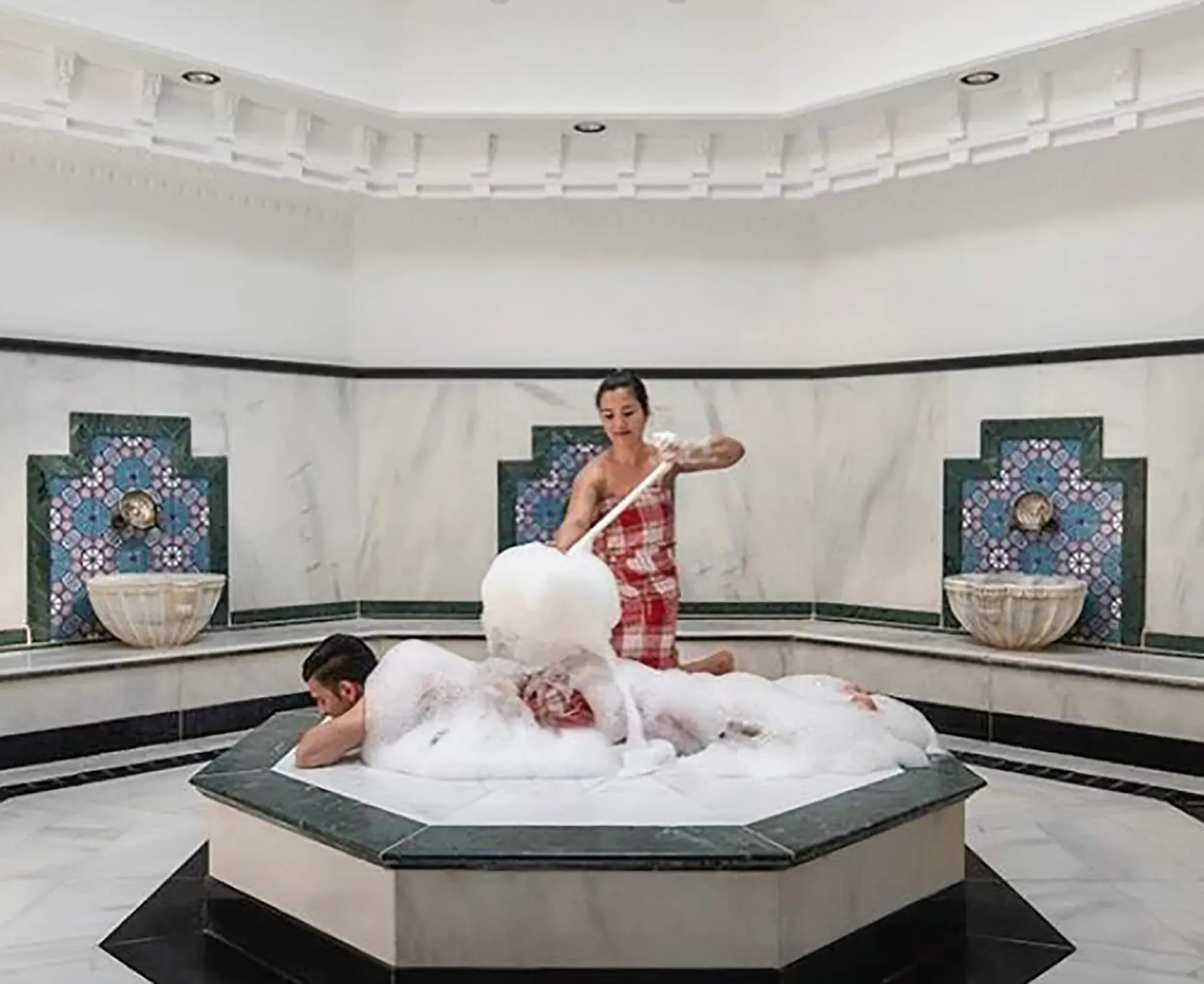 Turkish bath for stress relief: heat and steam for calm mind