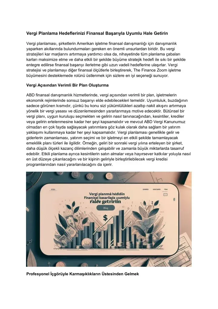Vergi Dostu Finansal Planlama ile Tasarruf ve Yatırım