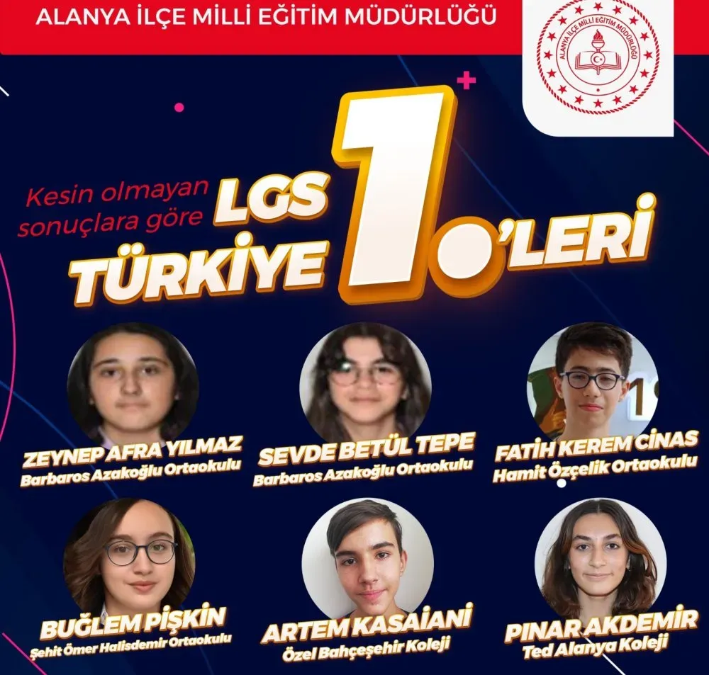 LGS Türkiye Birincisi: Antalya'da 36 Öğrenci Başarı Elde Etti