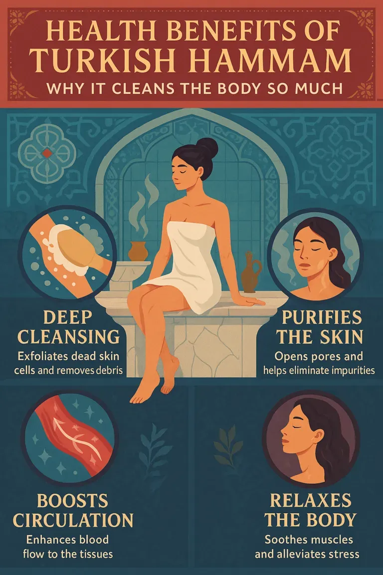 Health benefits of Turkish hammam for skin and relaxation