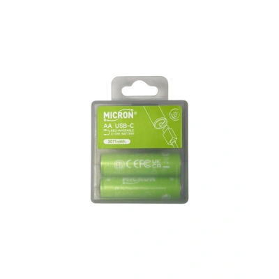 Micron - AA Boy 1.5V 600 mAh Type-C Şarjlı Pil - 2li Paket