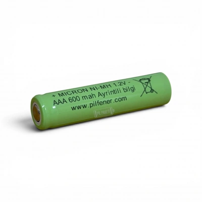 Micron - AAA Boy 1.2 Volt 600 mAh Ni-Mh Şarjlı Pil - Başsız