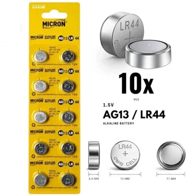 Micron AG13 / LR44 1.5V Alkalin Düğme Pil - 10lu Paket