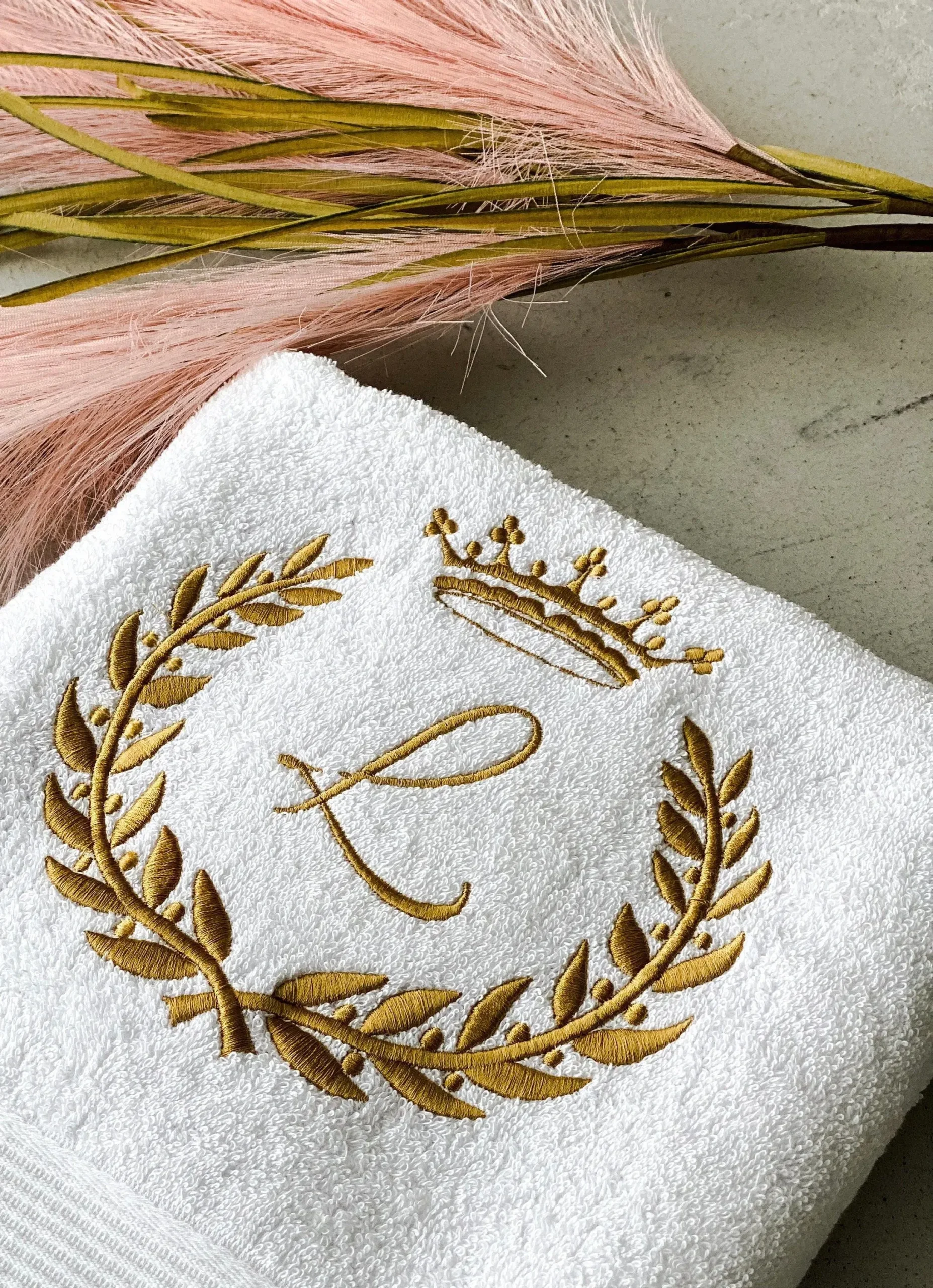 Embroidered design for personalization: Monograms and Logos