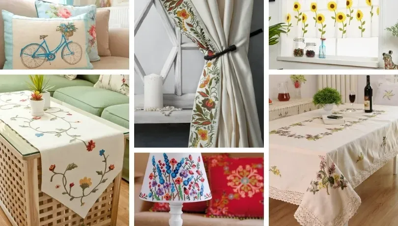 Embroidered Design for Home Decor: Cushions, Wall Art