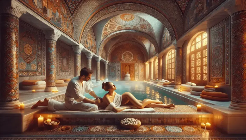 Turkish bath treatments: Steam, Scrub, Soap, Massage
