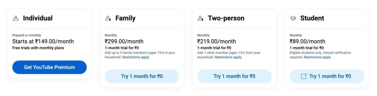 YouTube Premium İki Kişilik Plan ile Esneklik Sunuyor